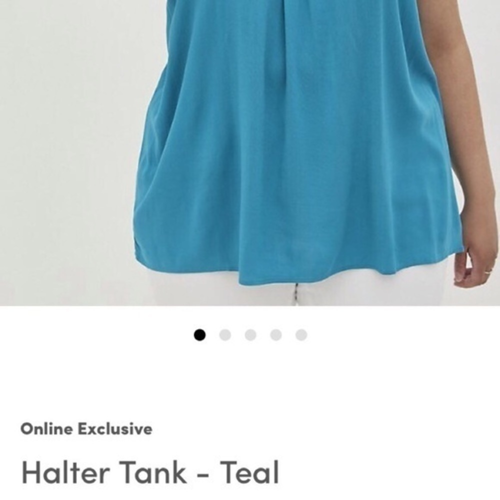 Teal Crochet Halter Tank Top - Picture 6 of 11